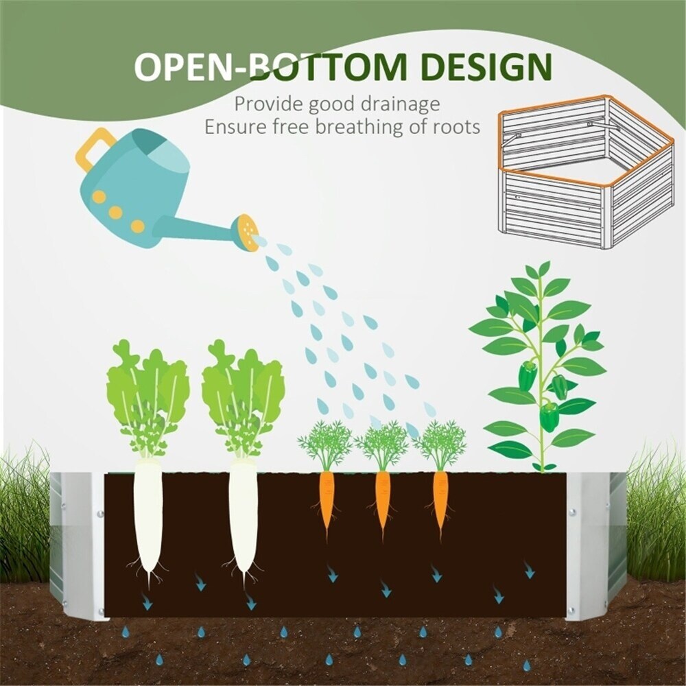 Large Pentagon Metal Planter Box with Gloves