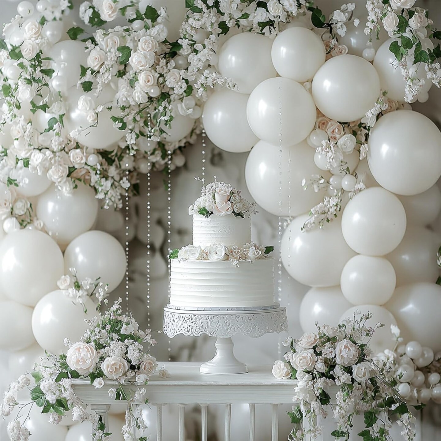 Pearl White Balloons 100 pcs 12 Inch White Latex Balloons for Wedding Bridal Graduation Engagement Baby Shower Gender Reveal Easter Anniversary Birthday Party Decorations White-Z30