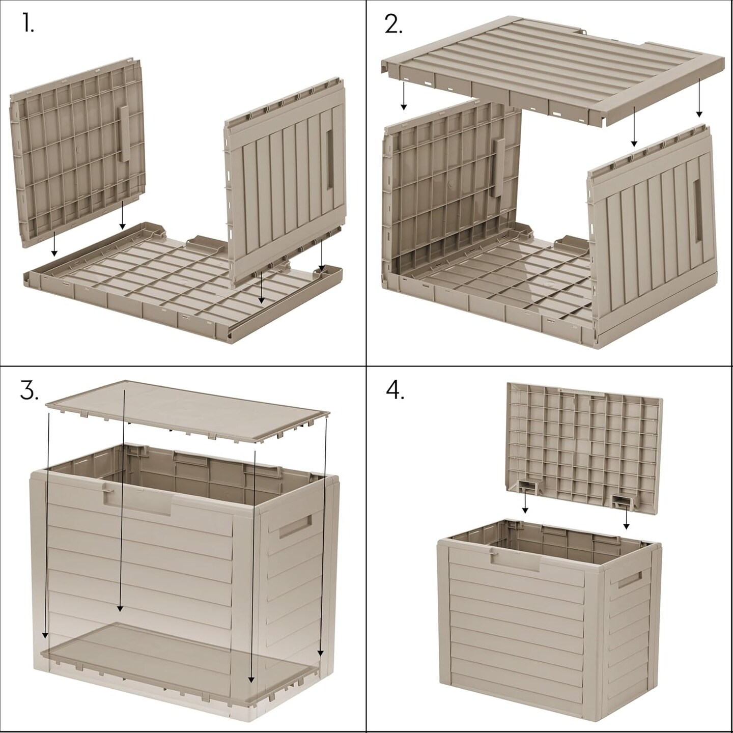 IRIS USA 35-Gallon Outdoor Deck Storage Box, Lockable & UV-Protected, Weather-Resistant Patio Storage for Cushions, Beige