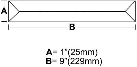 1&#x22; x 9&#x22; Rectangle Clear Glass Bevel - 4.7MM Thick - 10 Pack