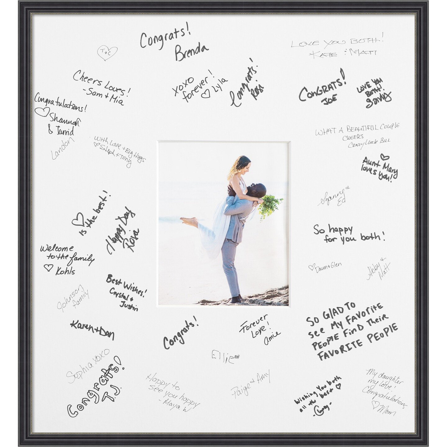 Stylish Signature Mat Picture Frame, Photo Frame Wedding Guest Book Alternative, Autograph Picture Mat for Signature Board, Wedding Celebrations Graduations Support Encouragement or Retirement