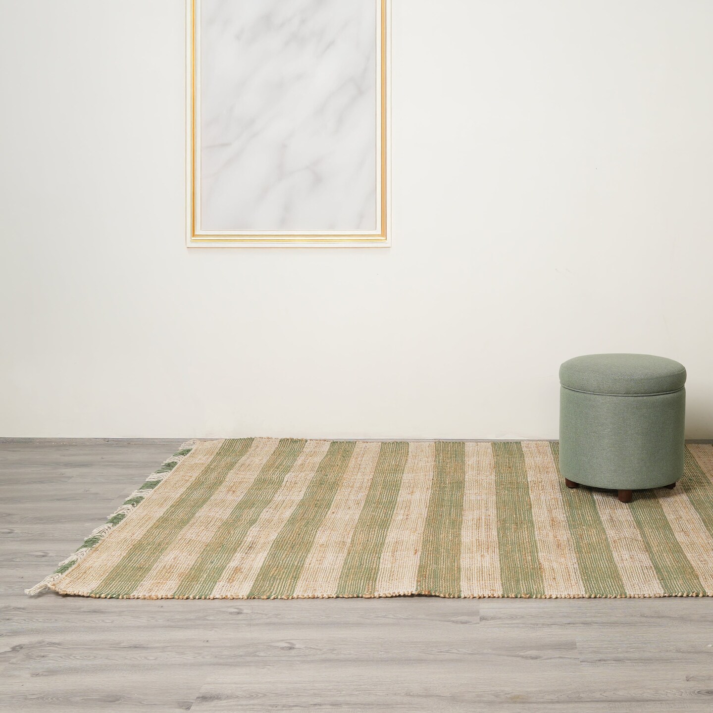 Handwoven Jute &#x26; Cotton Plaid Rug &#x2013; Eco-Friendly, Durable, and Soft (5x7 ft)