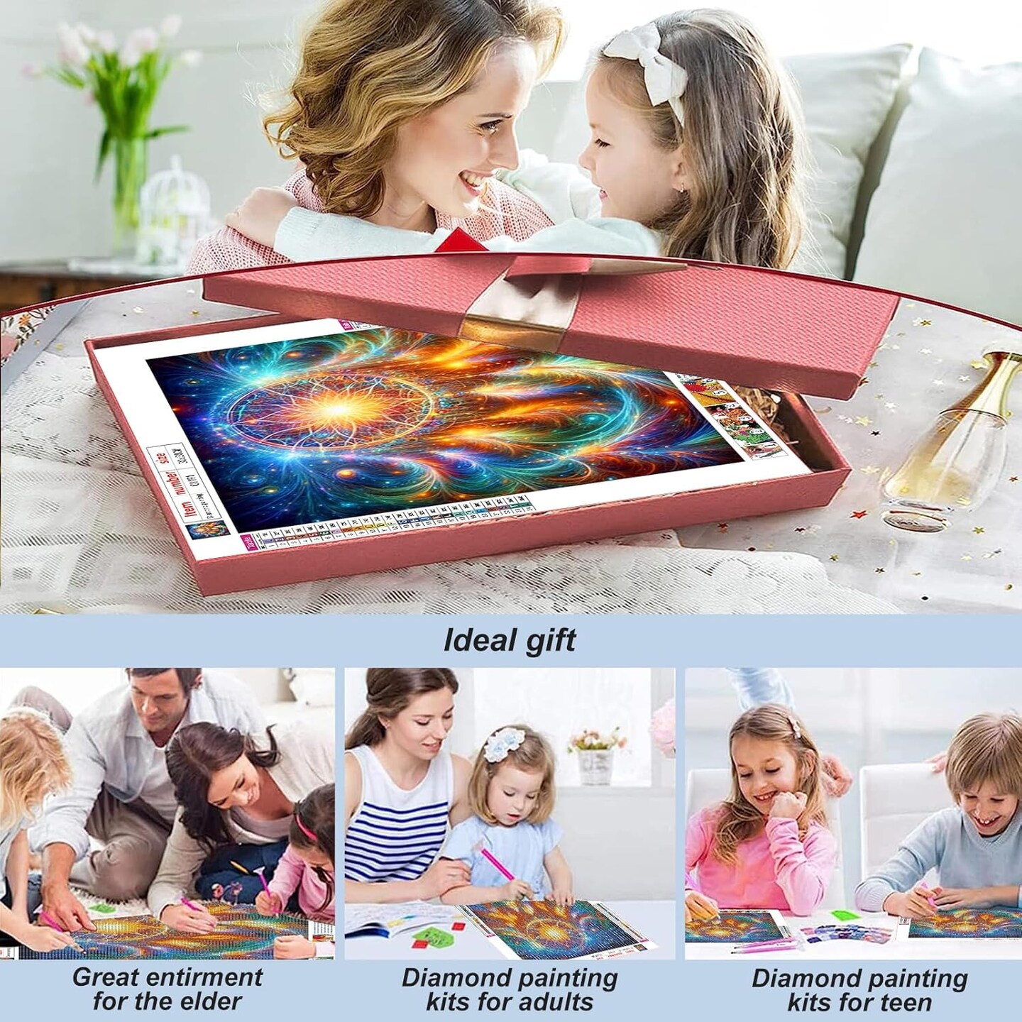 Diamond Painting Kits for Adults, 5D DIY Diamond Art Kits for Beginners Round Full Drill Diamond Painting for Home Wall Decoration Gift 12×12inch, Dreamcatcher