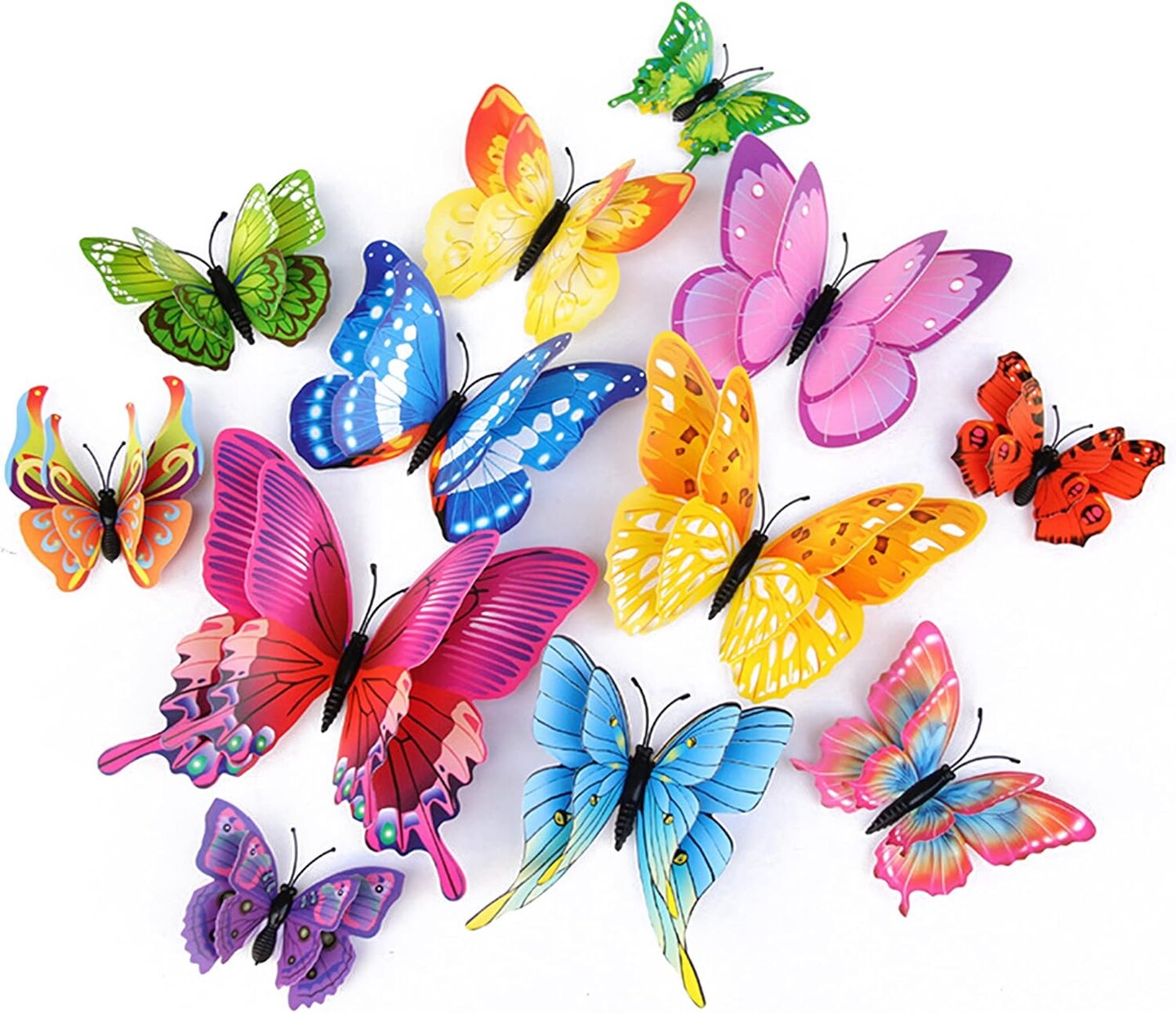 48 PCS 3D Butterfly Wall Décor Stickers – Colorful Magnetic Butterflies for Party Decorations, Home & Event Décor