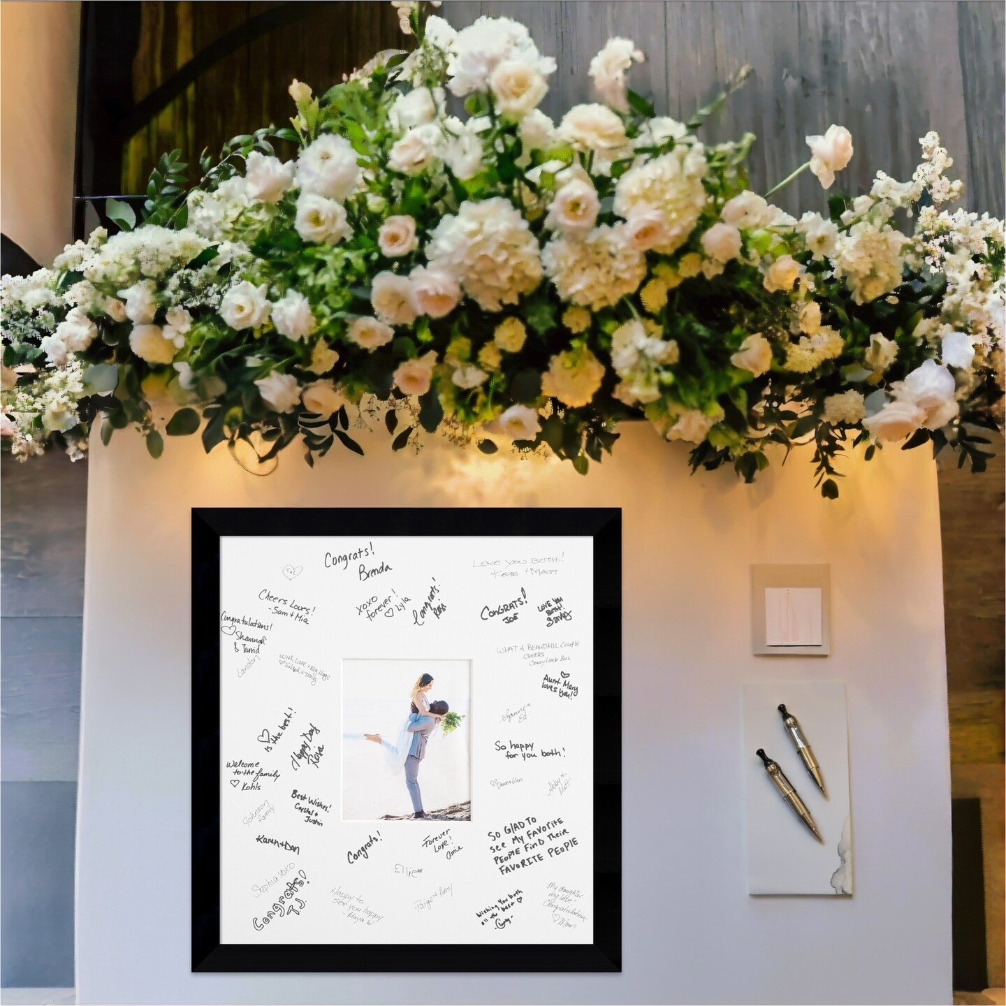 Museum Signature Mat Picture Frame, Photo Frame Wedding Guest Book Alternative, Autograph Picture Mat for Signature Board, Wedding Celebrations Graduations Support Encouragement or Retirement
