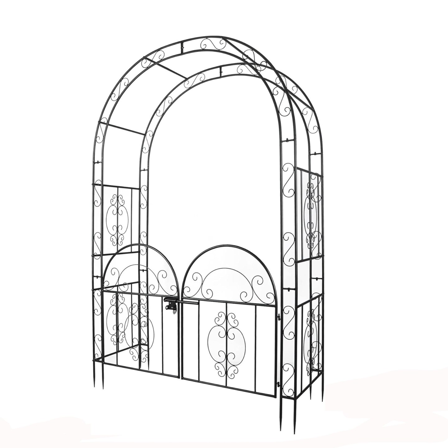 Heavy Duty Metal Garden Arbor Trellis with Gate