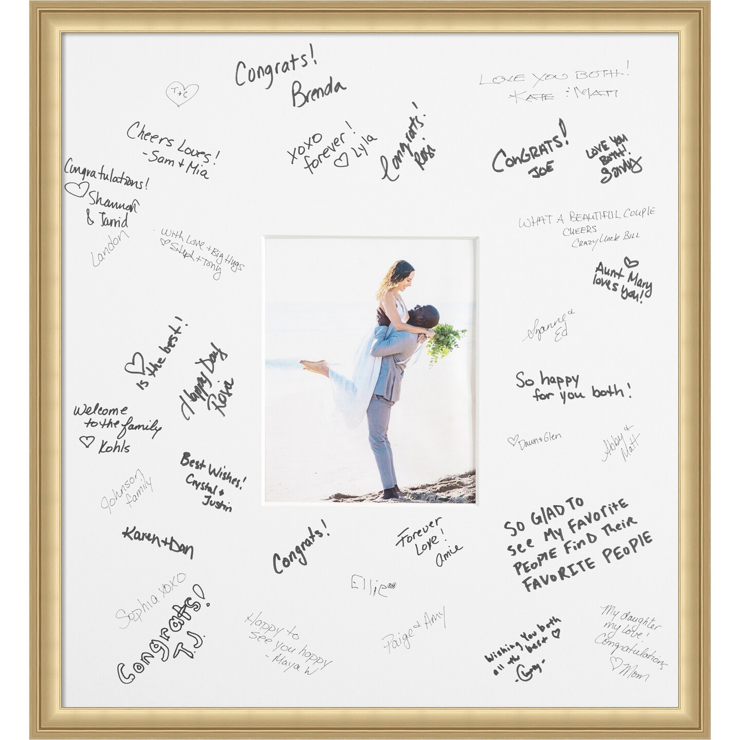 Florence Signature Mat Picture Frame, Photo Frame Wedding Guest Book Alternative, Autograph Picture Mat for Signature Board, Wedding Celebrations Graduations Support Encouragement or Retirement