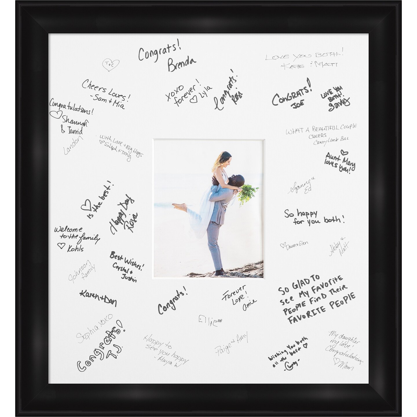 Grand Signature Mat Picture Frame, Photo Frame Wedding Guest Book Alternative, Autograph Picture Mat for Signature Board, Wedding Celebrations Graduations Support Encouragement or Retirement