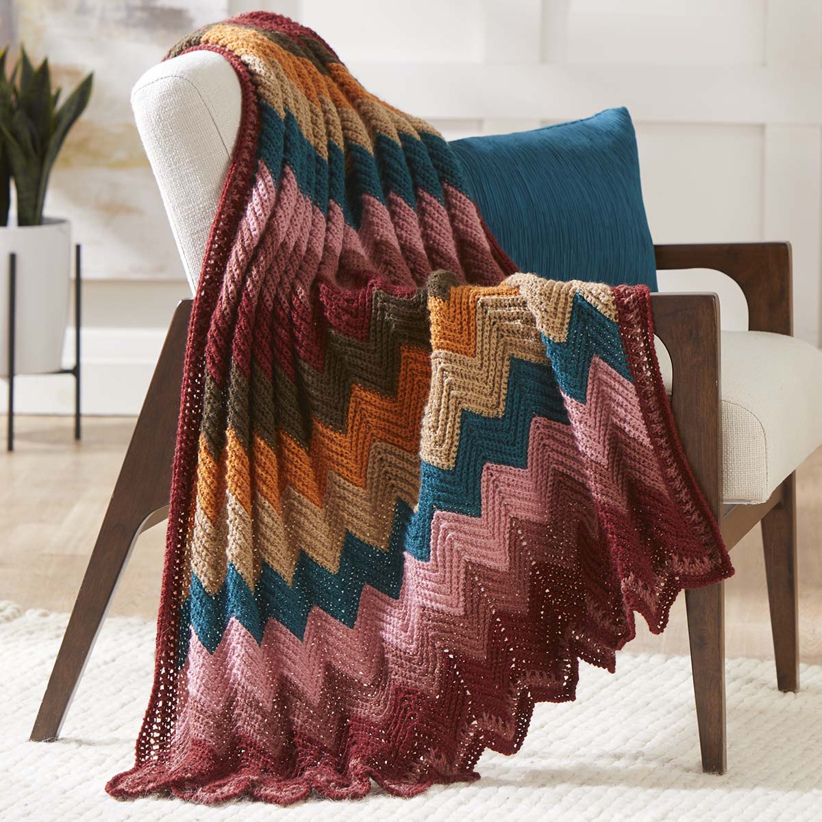 Herrschners  Sienna Ripple Afghan Crochet Kit