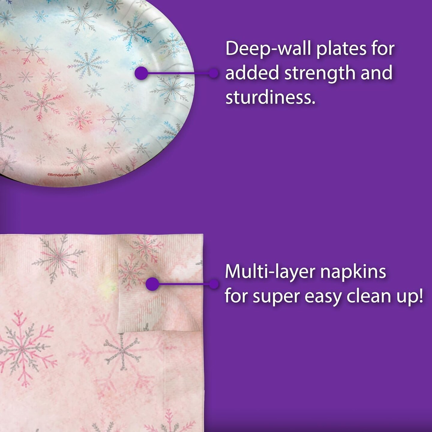 Gender Reveal Party Supplies - Gender Reveal Plates - What Will the Little Snowflake Be? - Baby Shower Tableware Set Includes Plates Napkins | Kit for 24