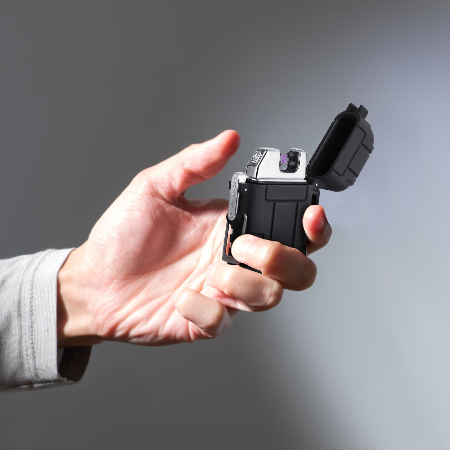 Windproof USB Rechargeable Flameless Dual Arc Plasma Lighter - Camping, Hiking, Emergency Fire Starter & Perfect Gift