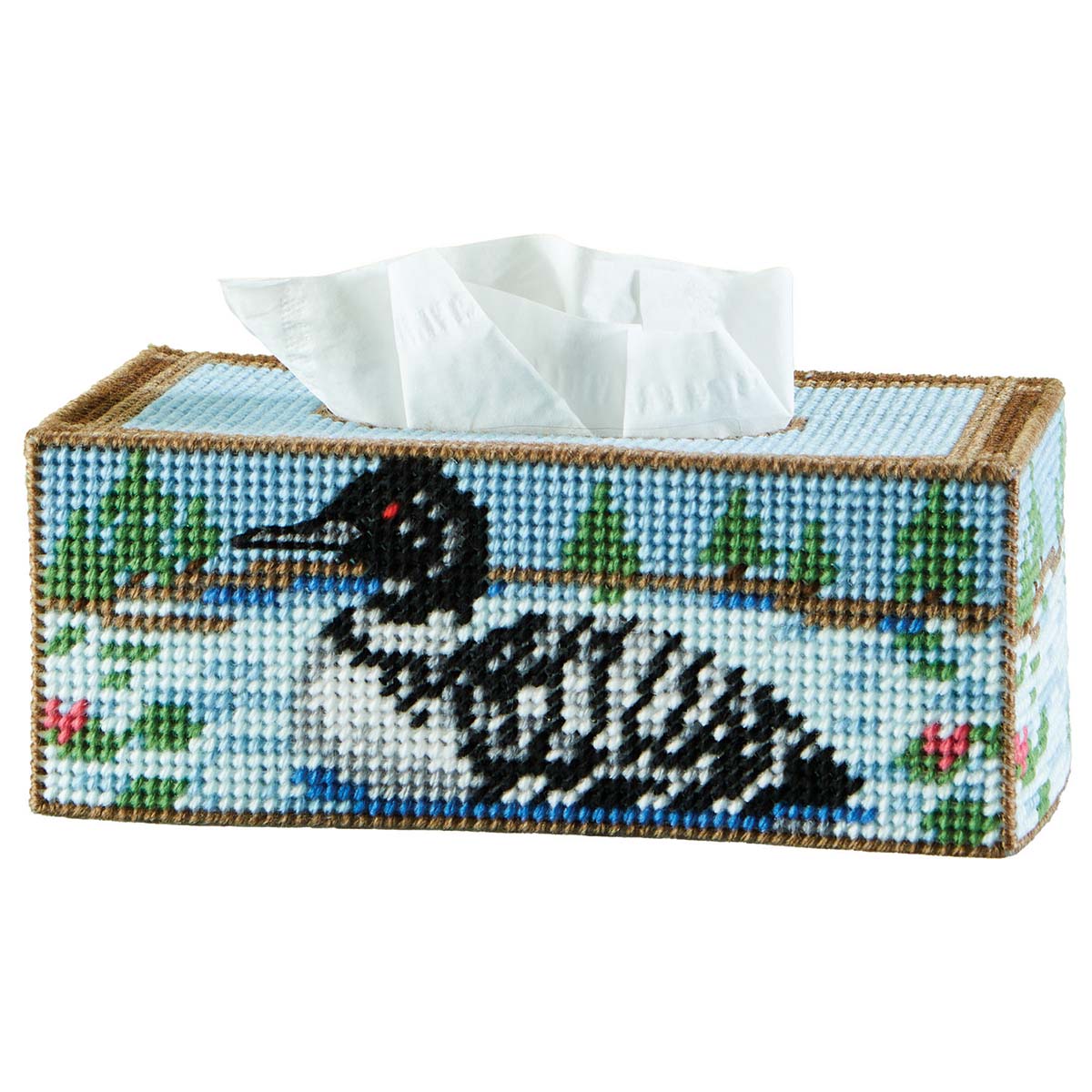 Herrschners  Northwoods Loon Tissue Box Plastic Canvas Kit