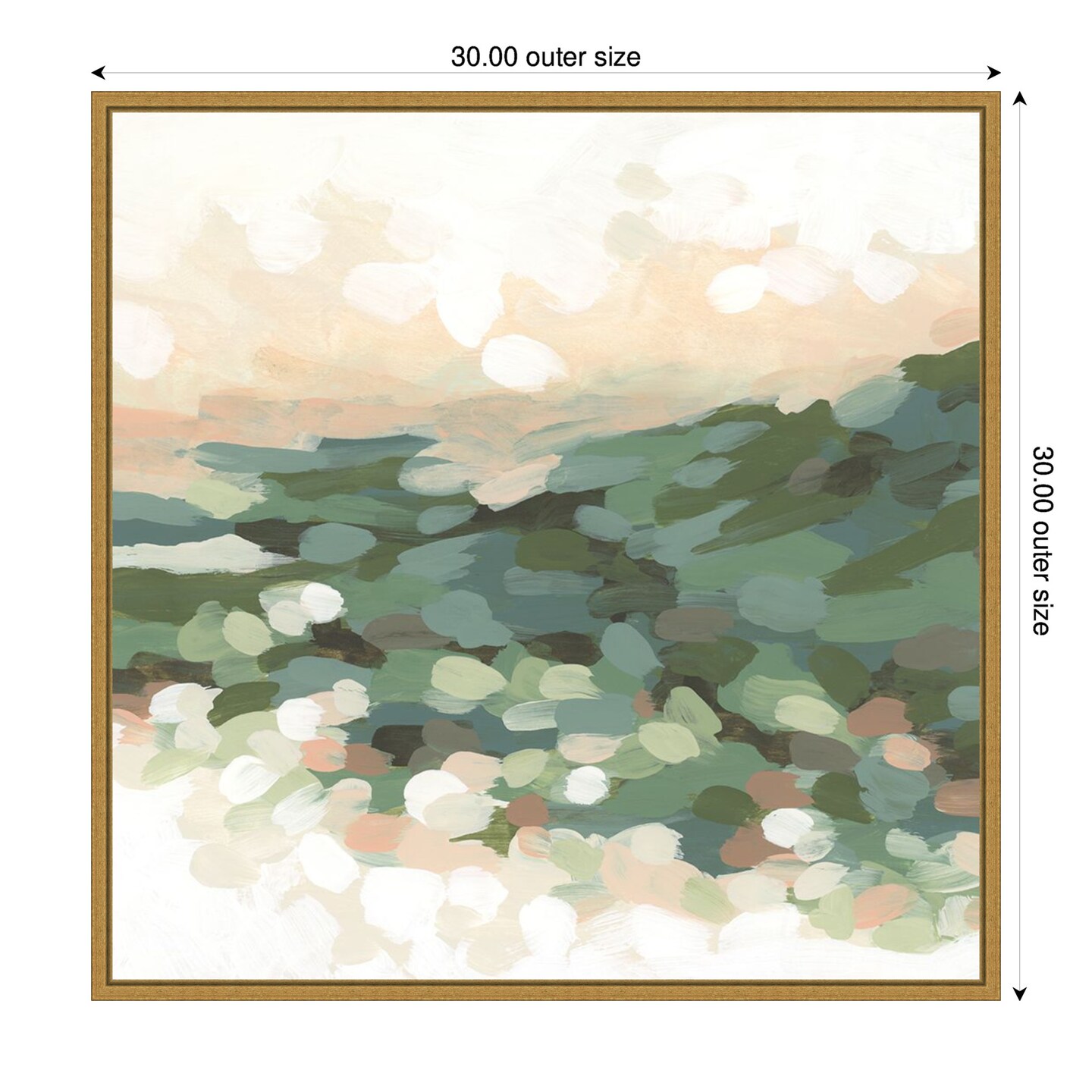 Green Pebble Valley II by June Erica Vess Framed Canvas Wall Art