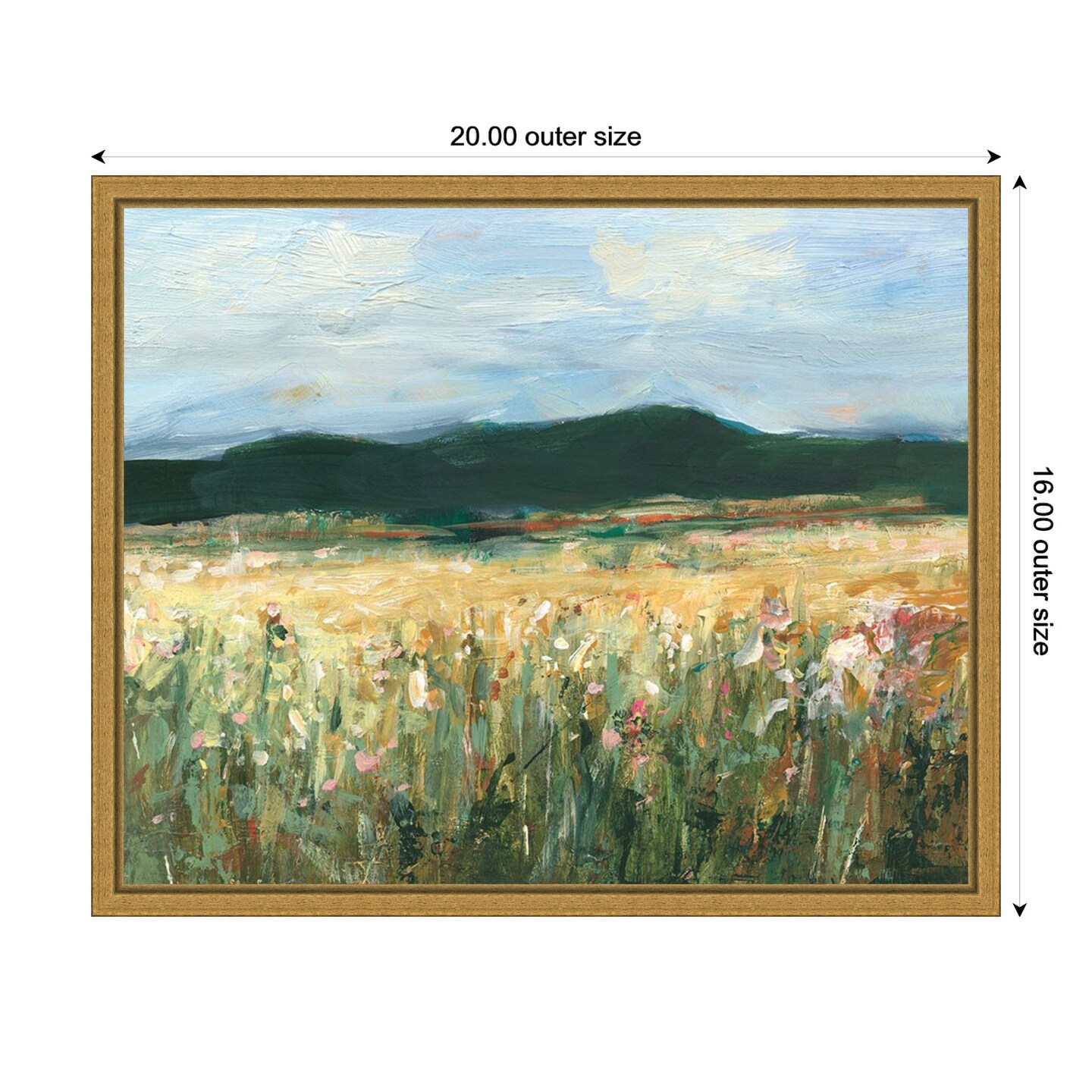 Pastel Wildflower Field II by Ethan Harper Framed Canvas Wall Art