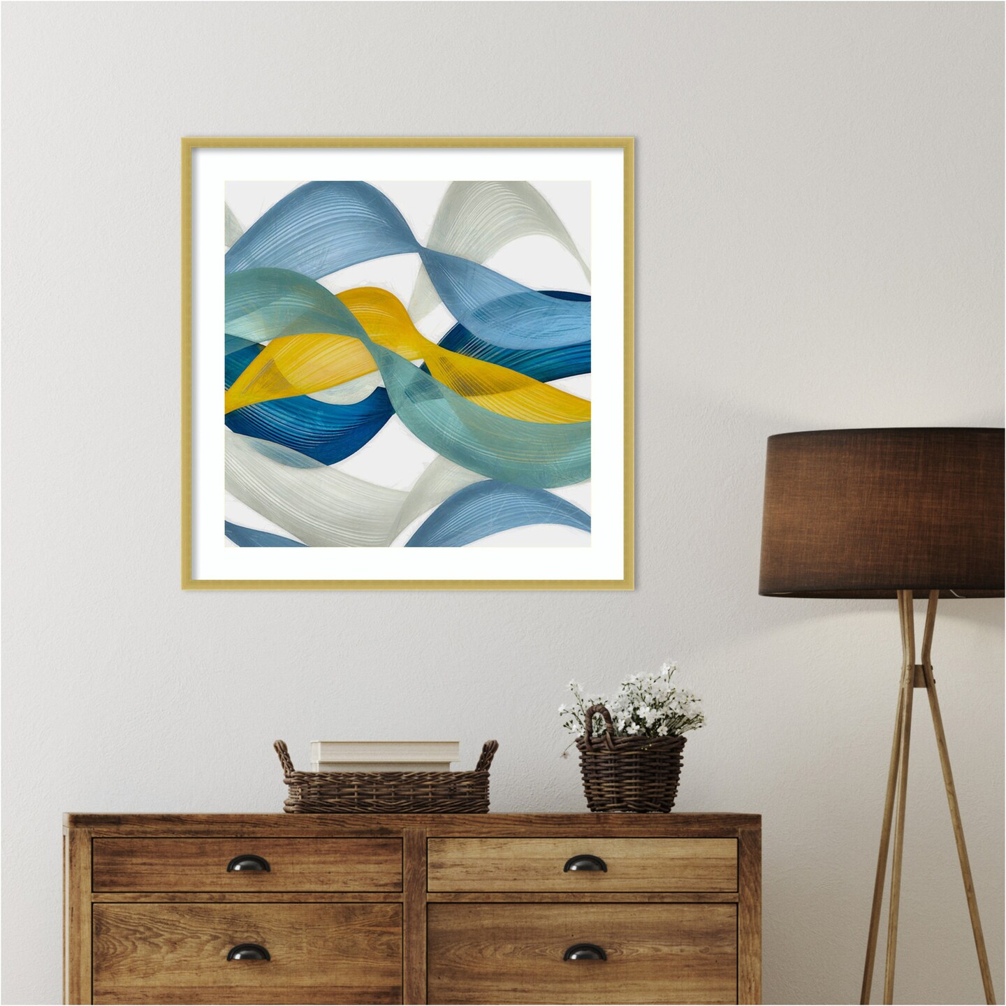 Horizontal Bands IV by Alonzo Saunders Wood Framed Wall Art Print