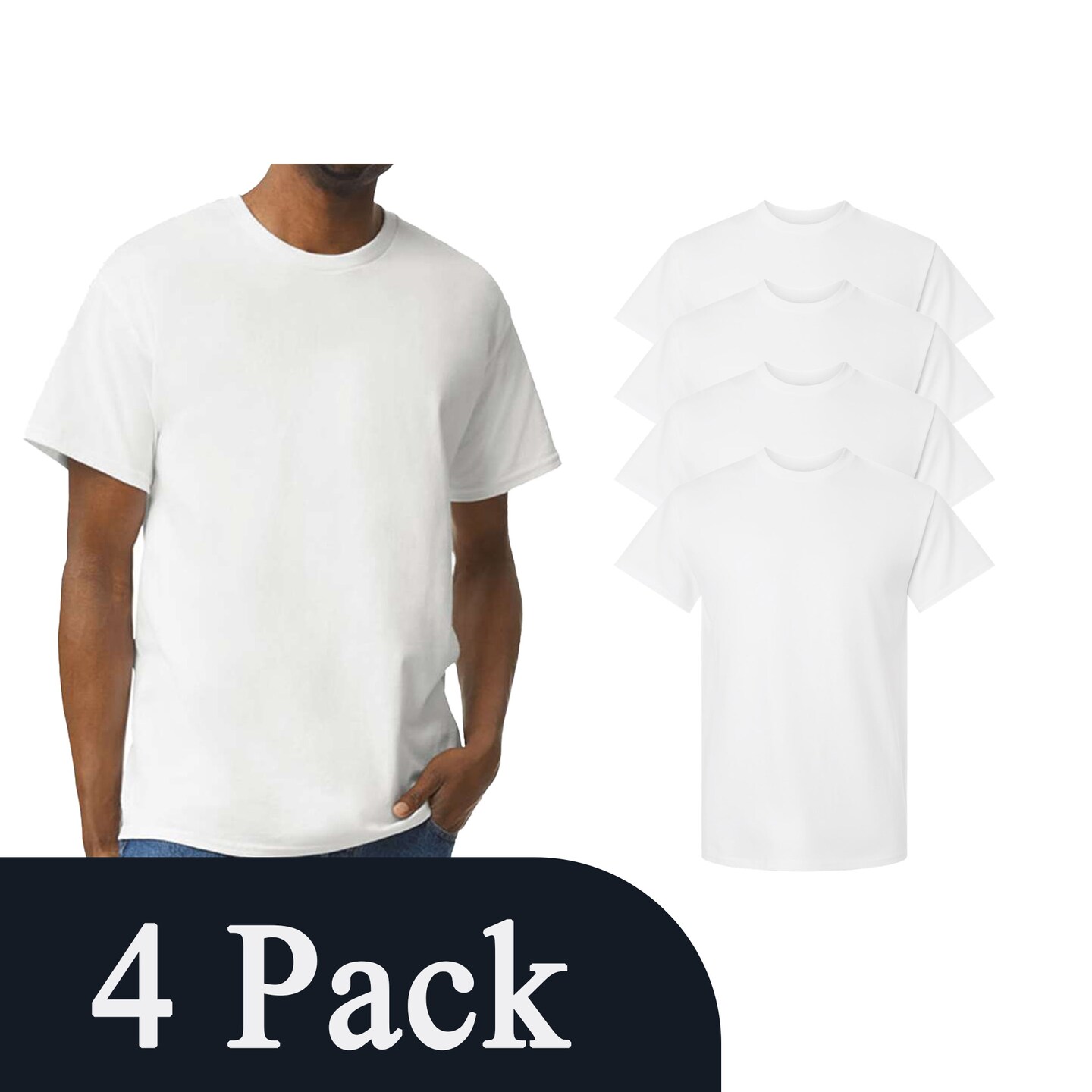 Gildan White Ultra Cotton Short Sleeve T-Shirt Bundle for Cricut, Heat Transfer & Custom Printing