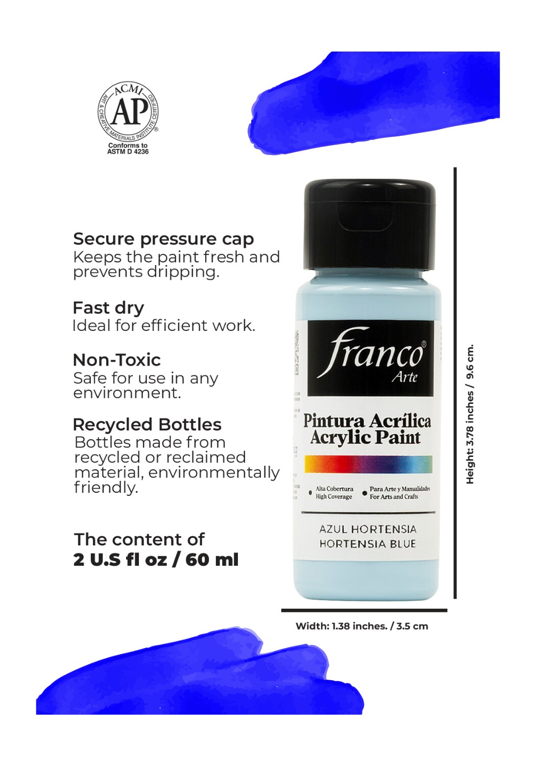 18091 Acrylic Paint 2 U.S fl oz / Hortensia Blue
