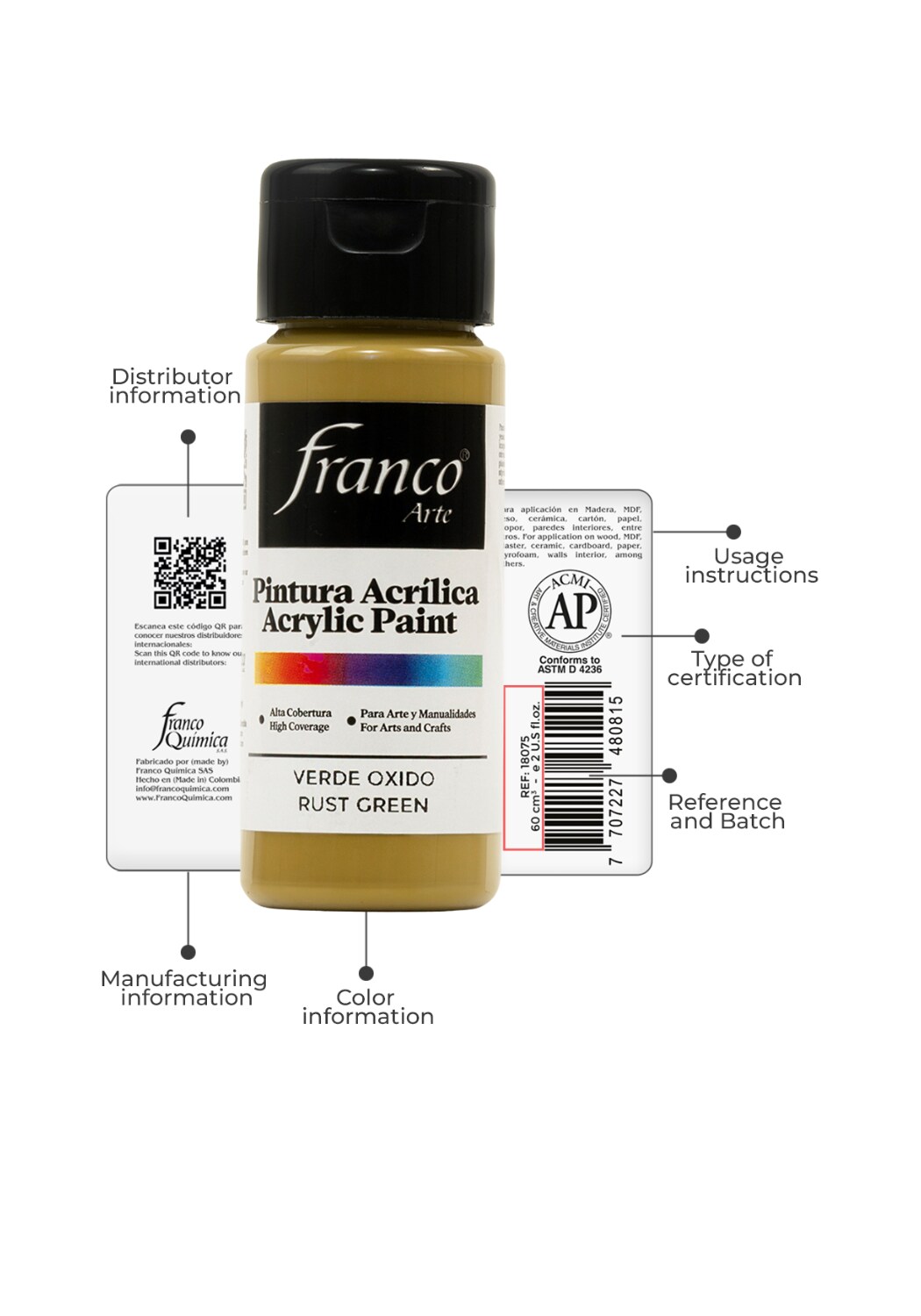 18096 Acrylic Paint 2 U.S fl oz / Rust Green