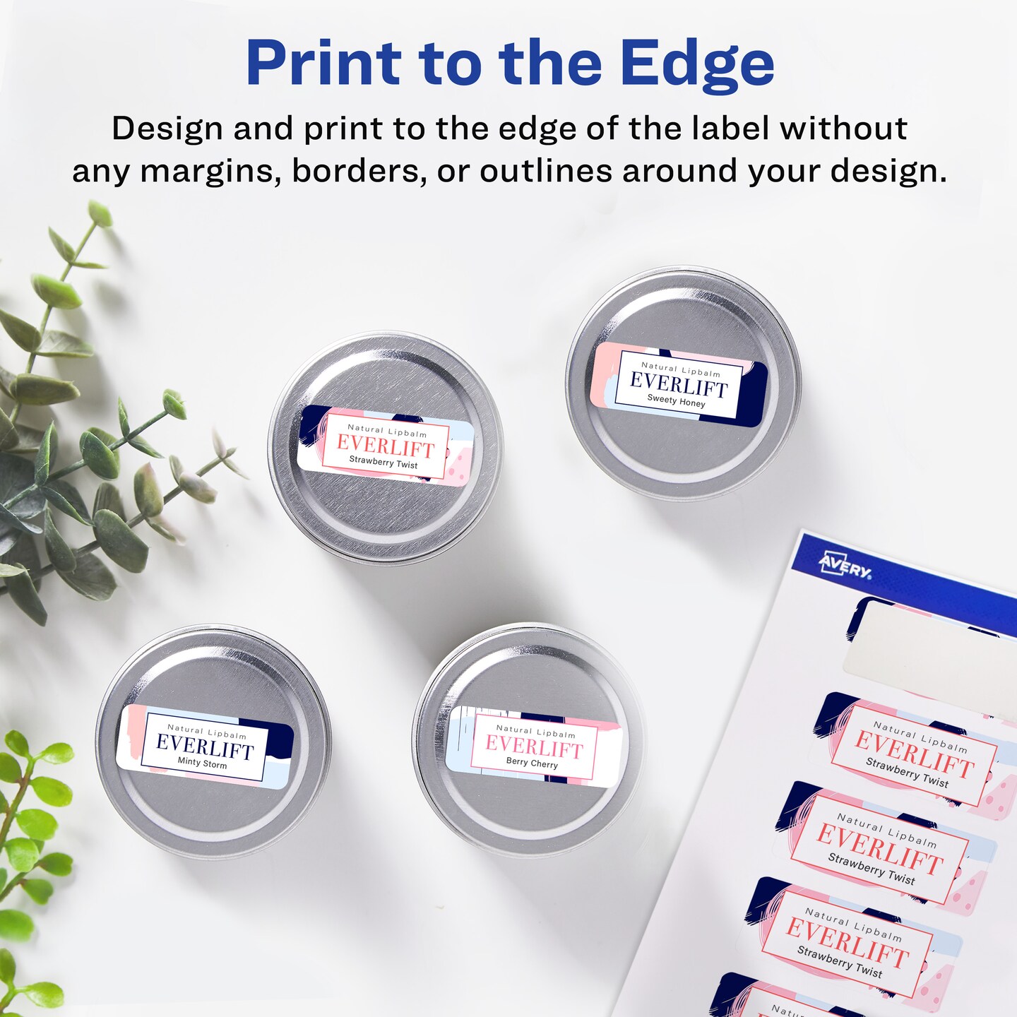 Avery Durable Waterproof Rectangle Labels with Sure Feed, 1-1/4" x 2-3/8"