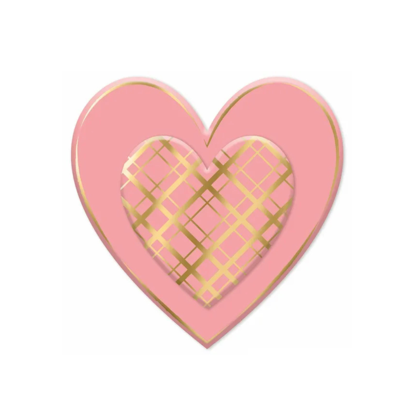 Pink &#x26; Gold Metal Heart Sign &#x2013; 12&#x22; Embossed Wall Decor