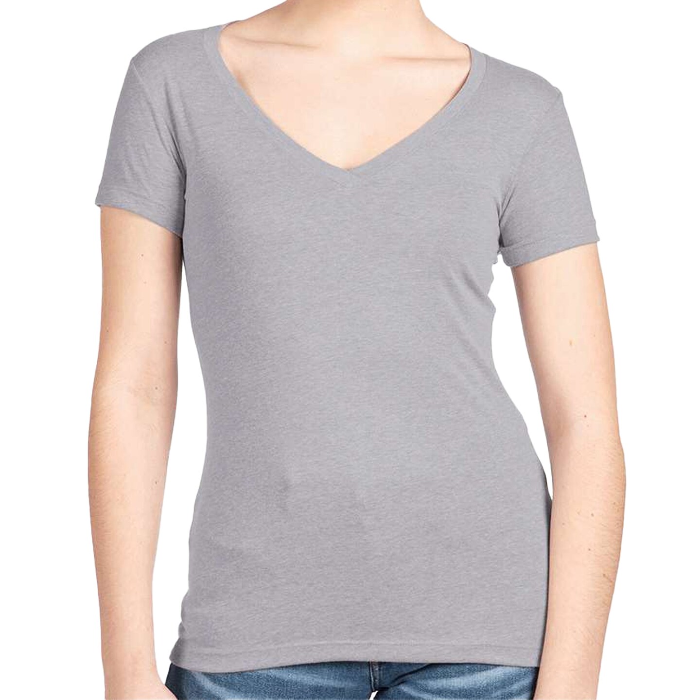 Next Level Women's Ideal V-Neck T-Shirt, Craft Light Solid Crewneck Tee