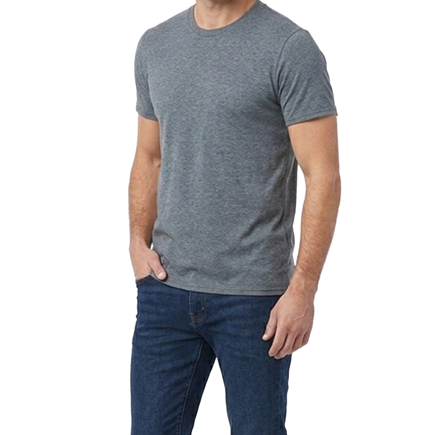 Gildan Men's Softstyle V-Neck Blank T-Shirt for DIY Craft & Custom Printing, Dark Heather, 2–14 Pack