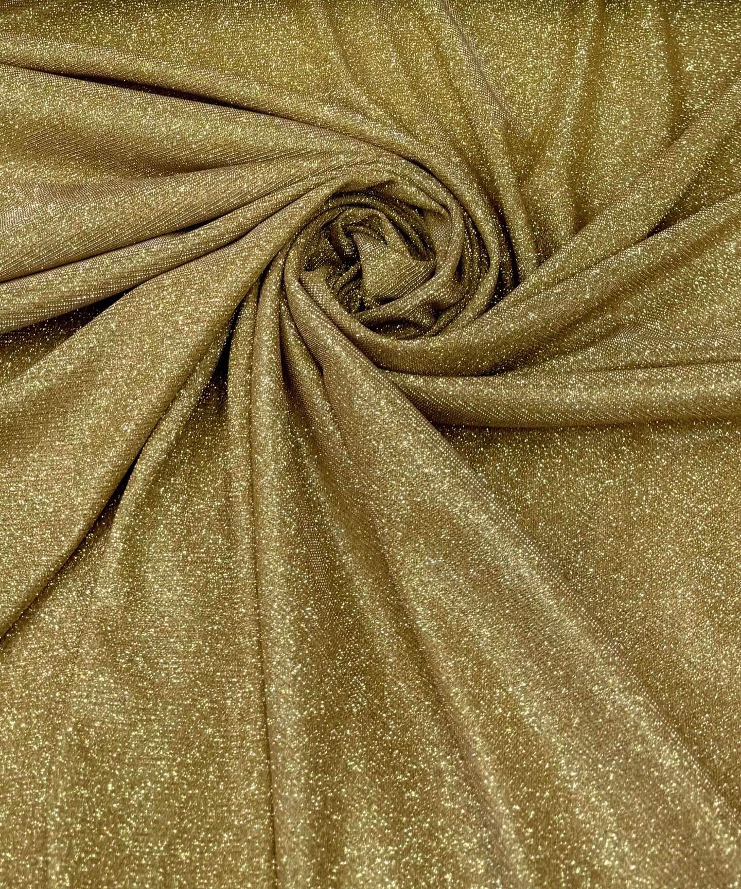 Gold Glitter Lurex Knit Fabric by the Yard, 60" Wide Sparkle Metallic Stretch Fabric for Costumes, Gowns, Dancewear