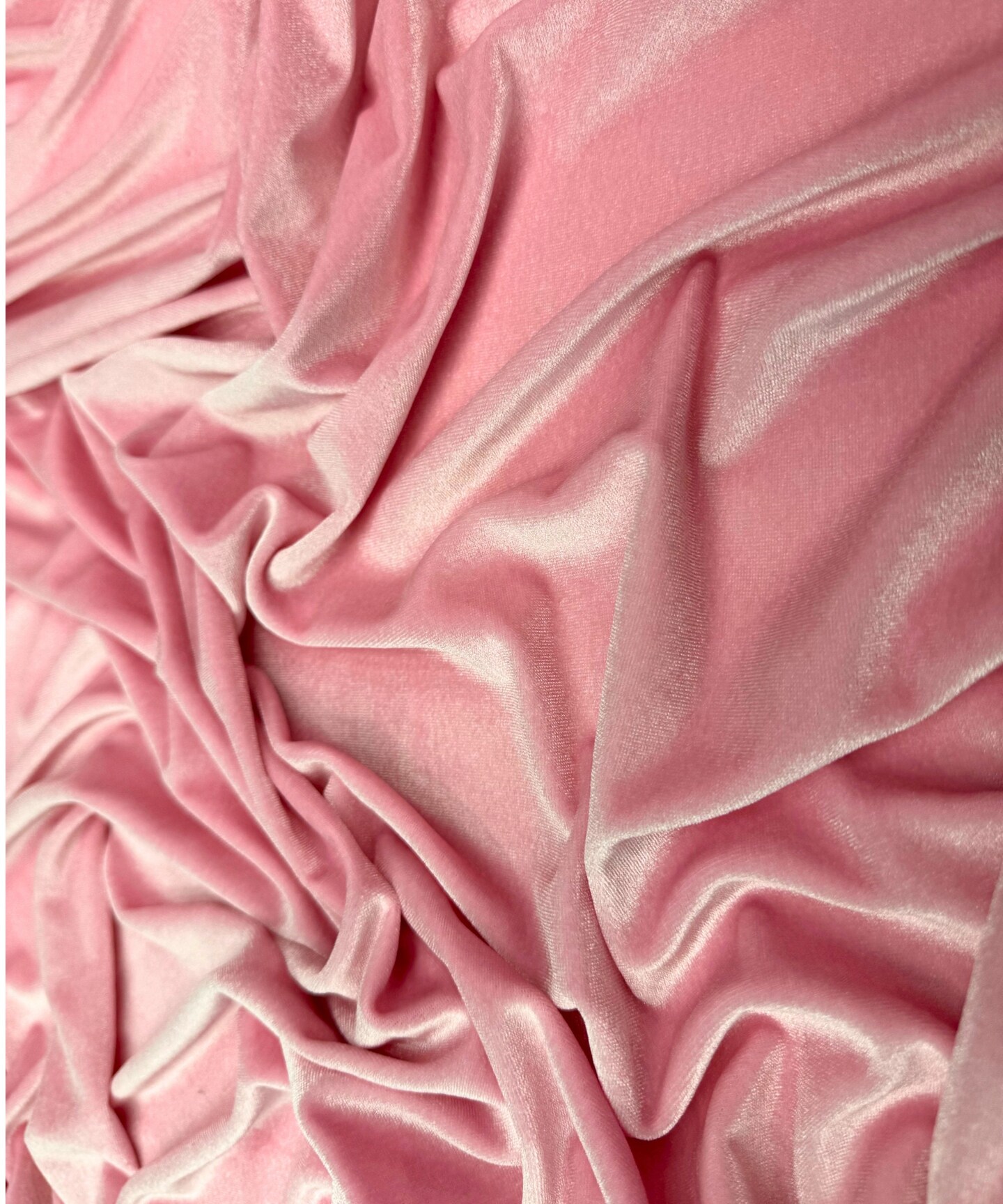 Dusty Pink Stretch Velvet Fabric by the Yard, 58" Wide Plush Velvet 4-Way Stretch