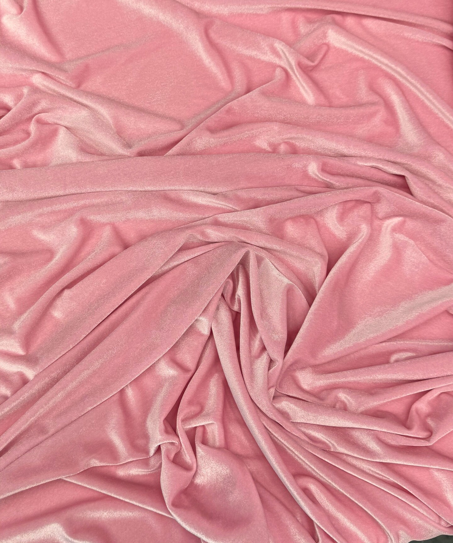 Dusty Pink Stretch Velvet Fabric by the Yard, 58" Wide Plush Velvet 4-Way Stretch