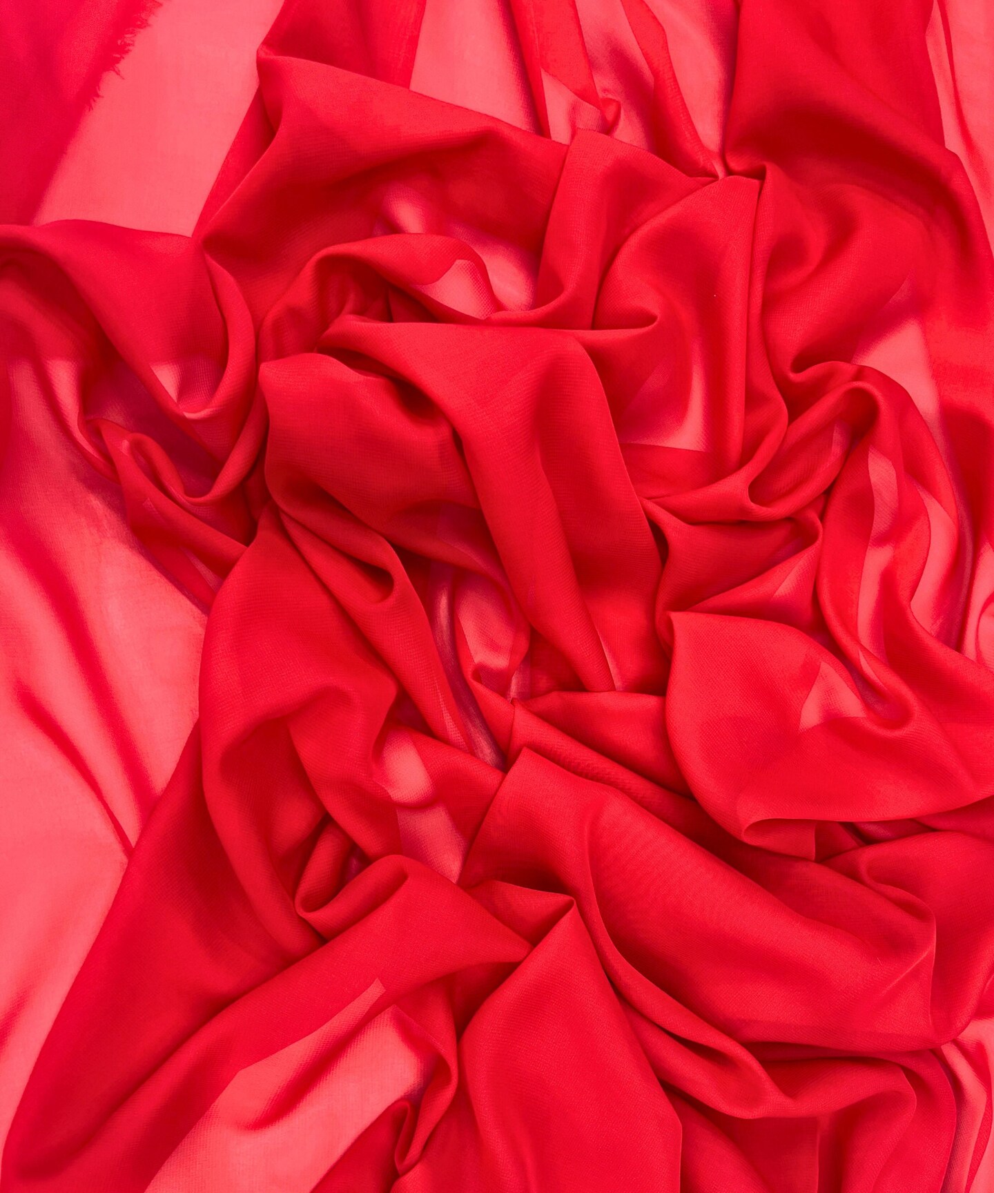 Red Matte Chiffon Fabric by the Yard, 58" Wide Lightweight Sheer Draping Fabric for Chuppah, Wedding Arch, Table Runner