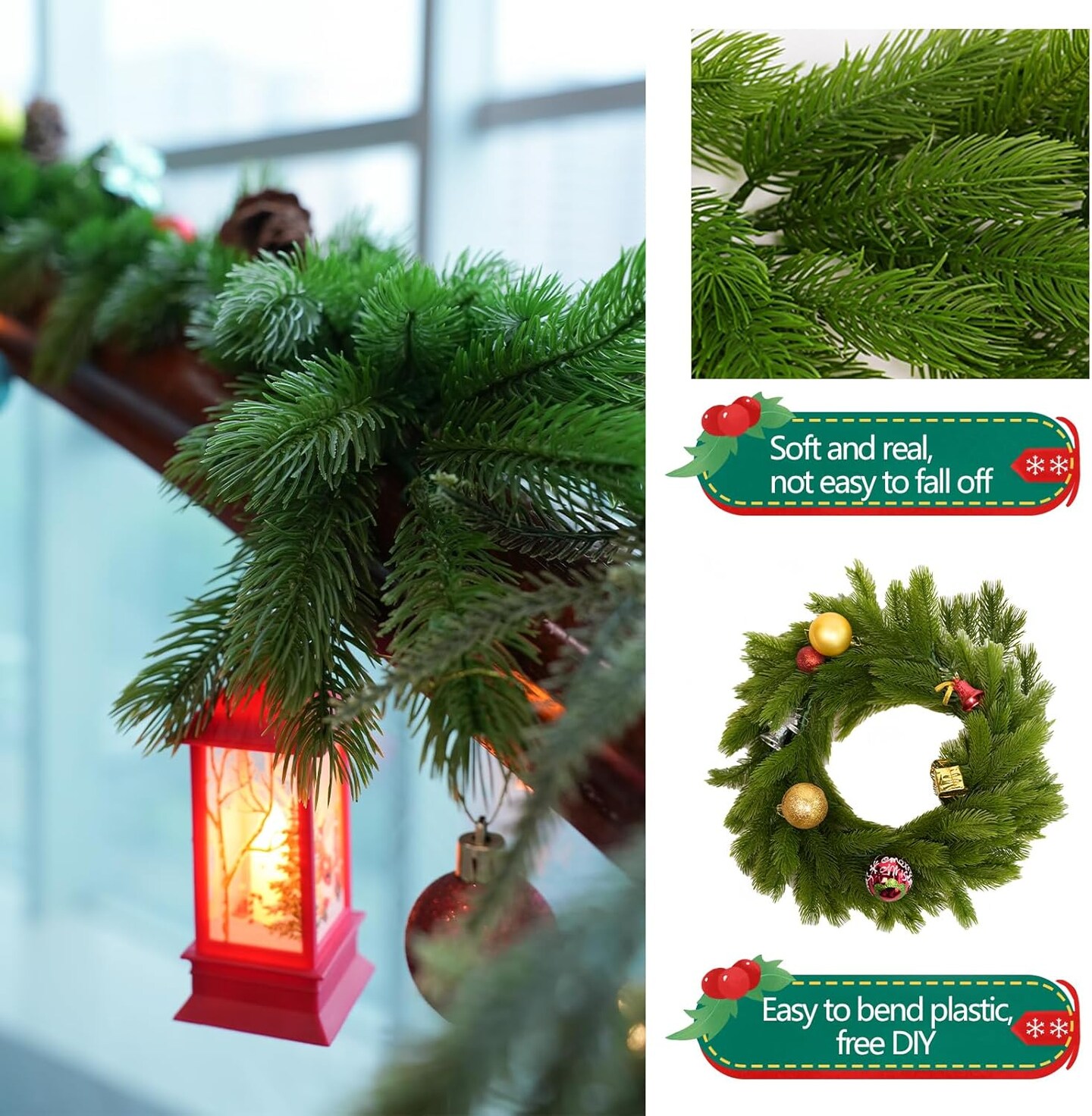 Norfolk Pine Christmas Garland (Green)