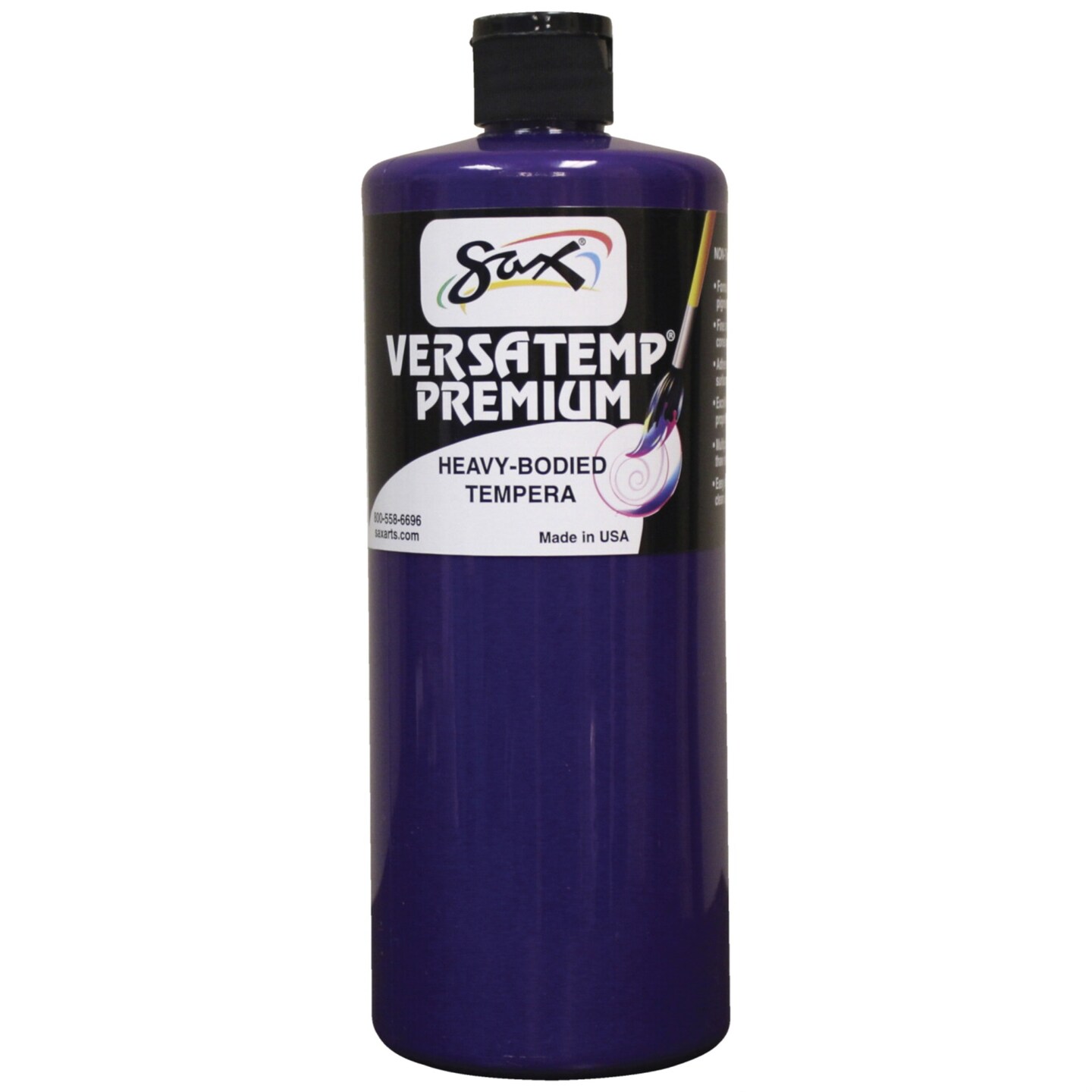 Sax Versatemp Premium Heavy-Bodied Tempera Paint, Violet, Quart