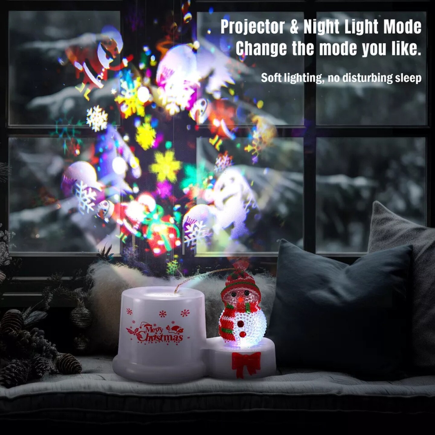Kitcheniva 16 Dynamic Patterns Christmas Snowflake Projector