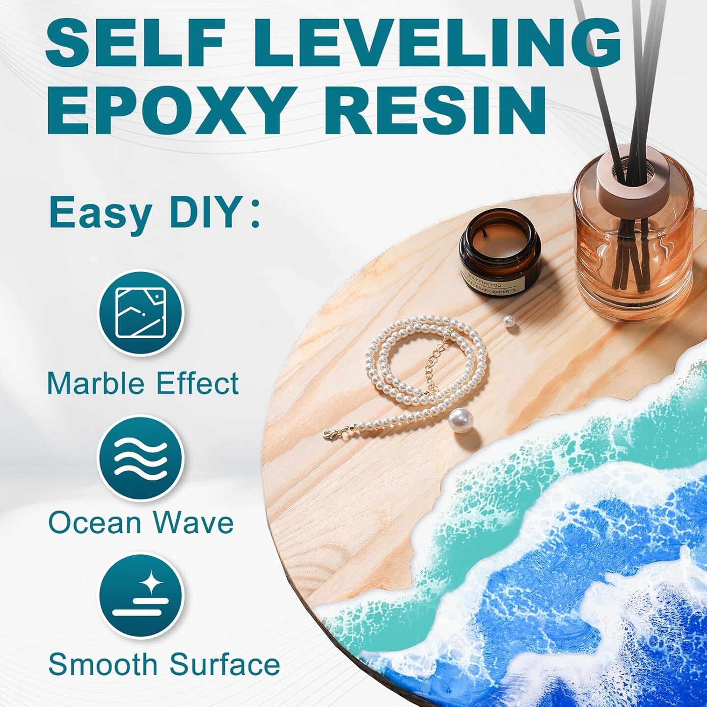 LET&#x27;S RESIN Epoxy Resin 1 Gallon Kit, Bubble Free &#x26; Crystal Clear Epoxy Resin, No Yellowing Epoxy Resin for Casting, DIY, Resin Art,Molds,Jewelry,Coasters