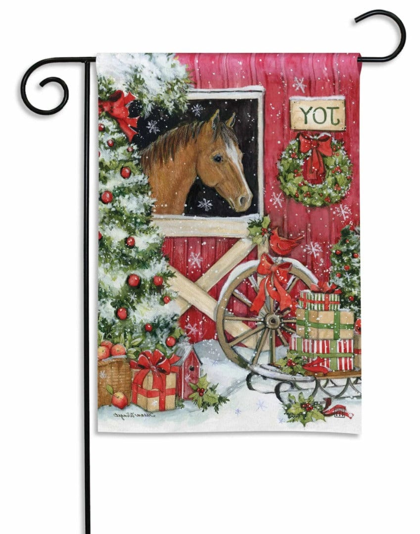 Horse For Christmas Garden Flag