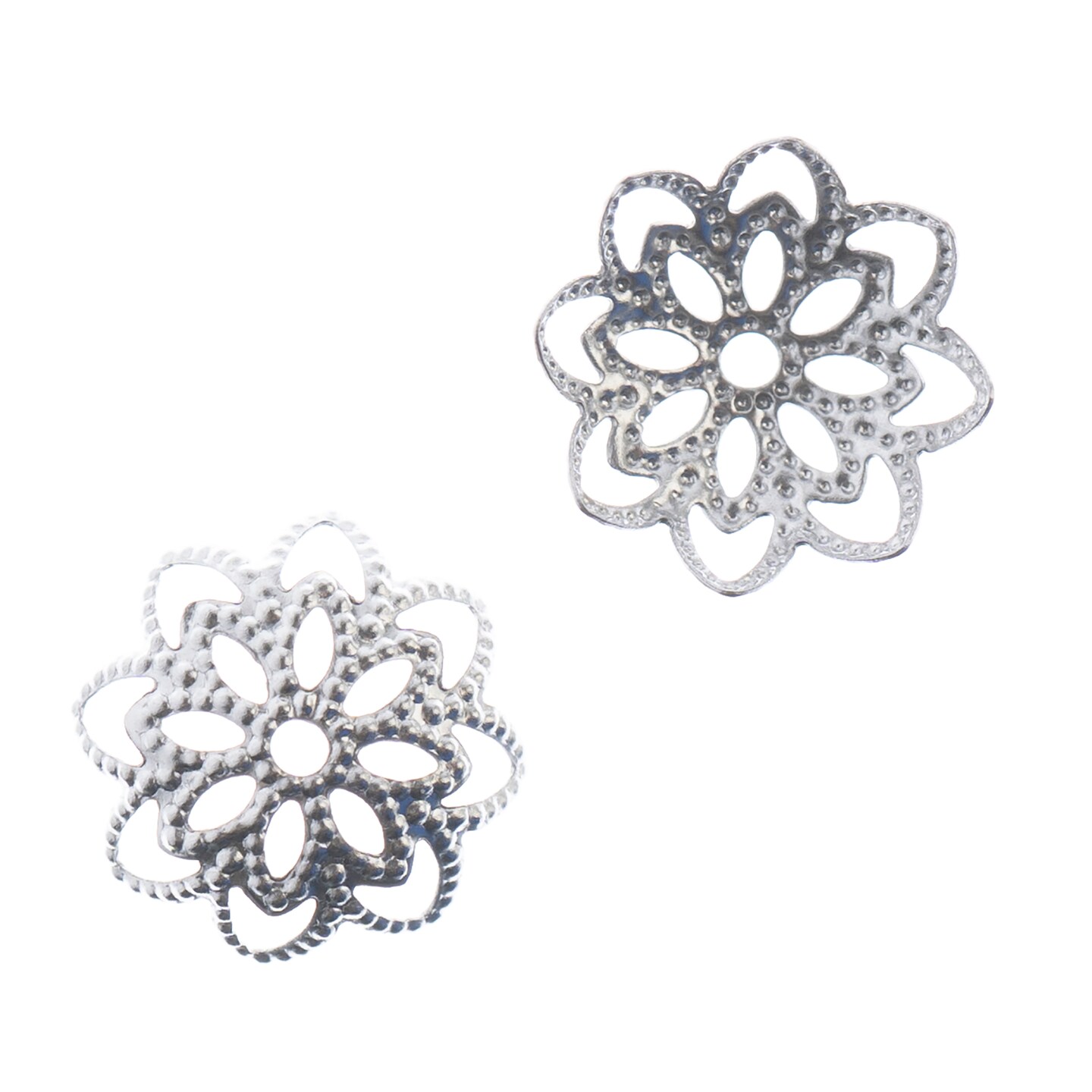 John Bead Stainless Steel Silver Bead Cap