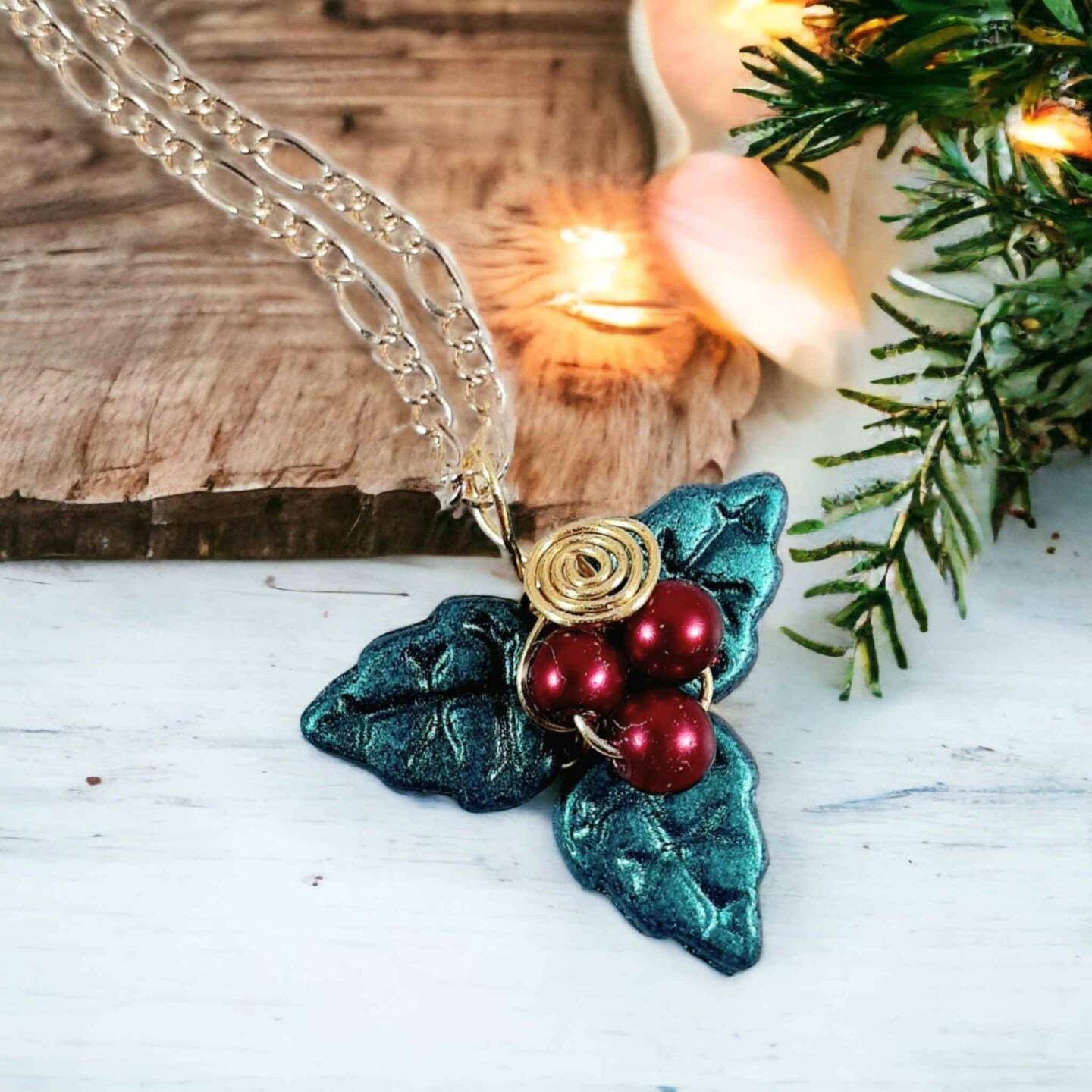 Holiday Jewelry Necklace - Holly Berry Collection