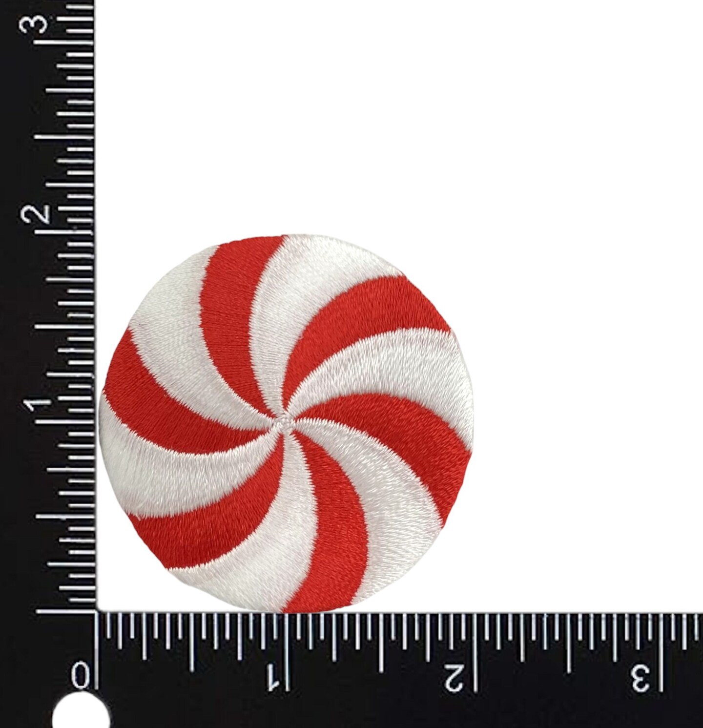 2" Peppermint Candy, Christmas, Embroidered, Iron on Patch