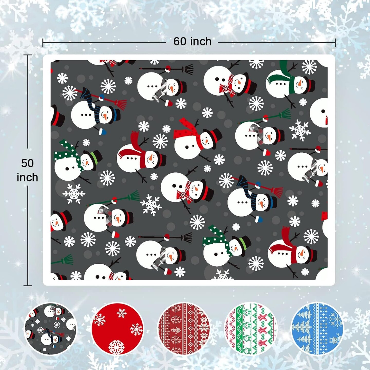 Christmas Throw Blanket, Fuzzy Fluffy Soft Cozy Blanket, Fleece Flannel Plush Microfiber Blanket for Couch Bed Sofa (50&#x22; X 60&#x22;, Snowman)