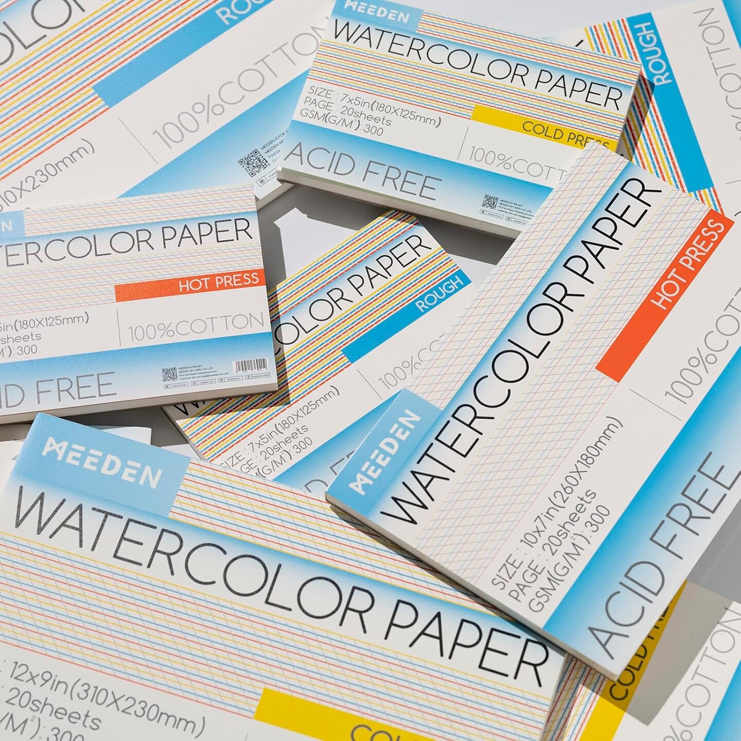 MEEDEN 16x12&#x22; Cold Press Watercolor Paper Pad 20 Sheets
