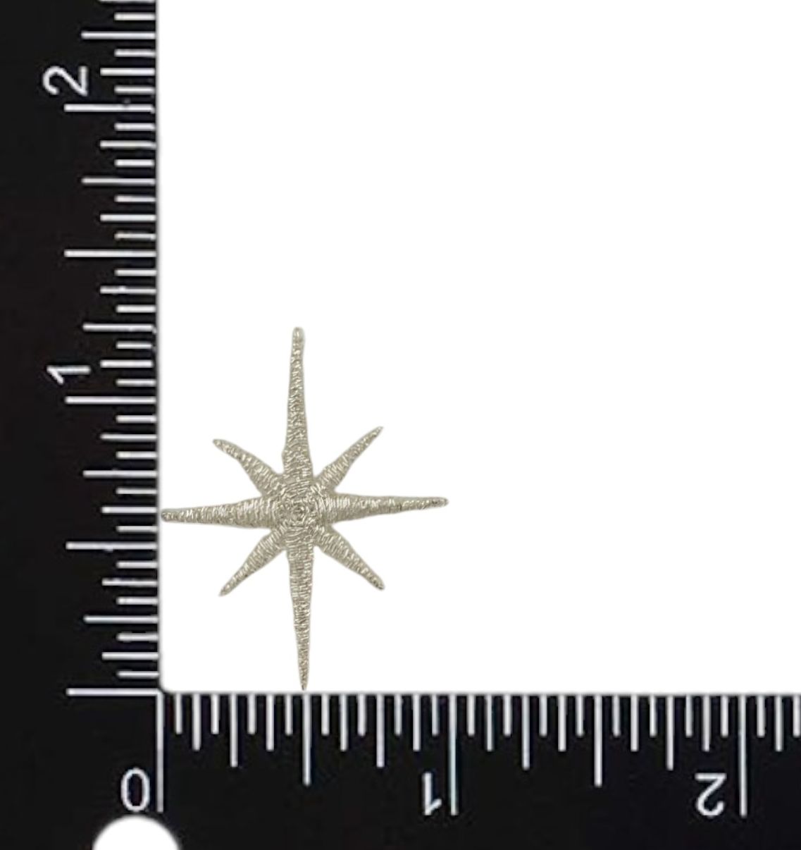 (Set of 3) Silver Nativity Star, Christmas, Embroidered, Iron on Patch