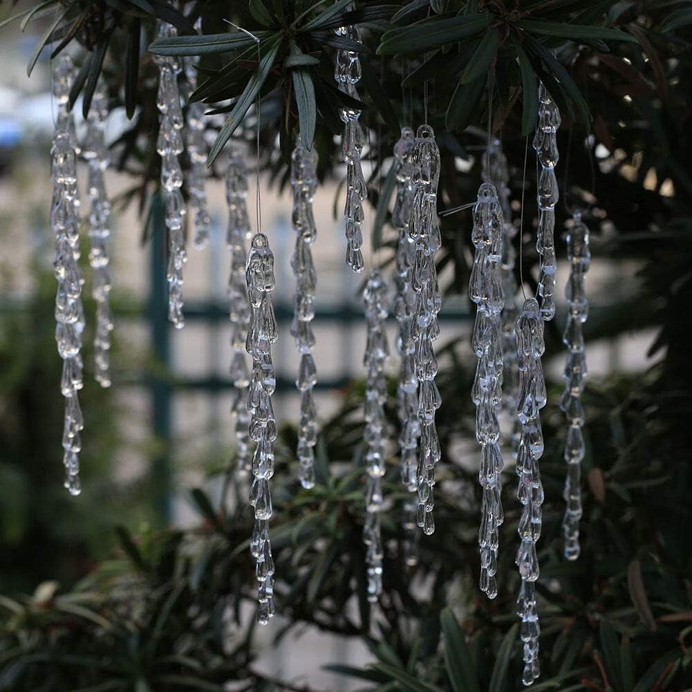 Chrismtas Tree Icicles 50 Pcs Acrylic Icicles Ornament Set for Chrismtas Decoration(50Pcs Icicles)