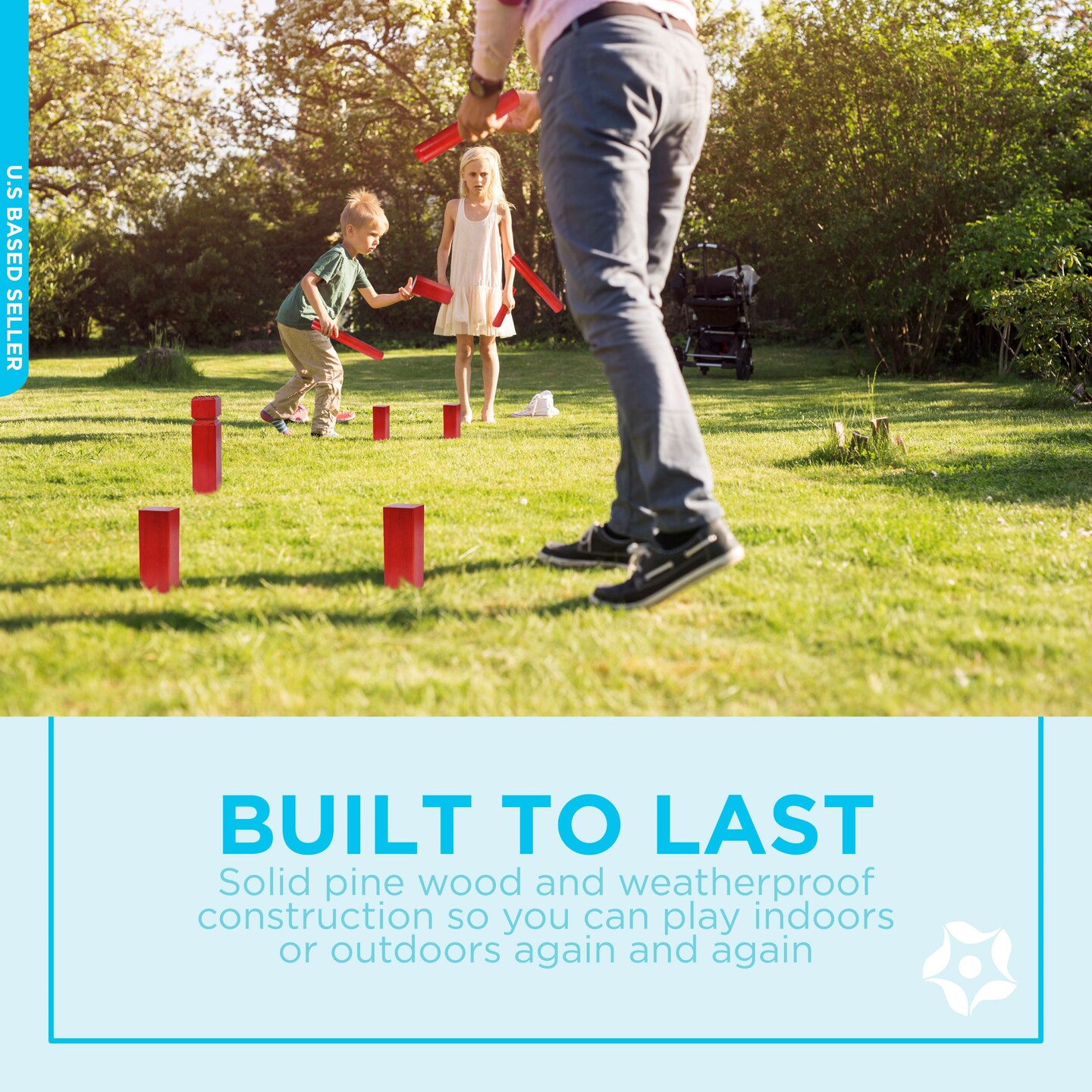 Kubb Lawn Game Set 21-Piece Viking Lawn Game