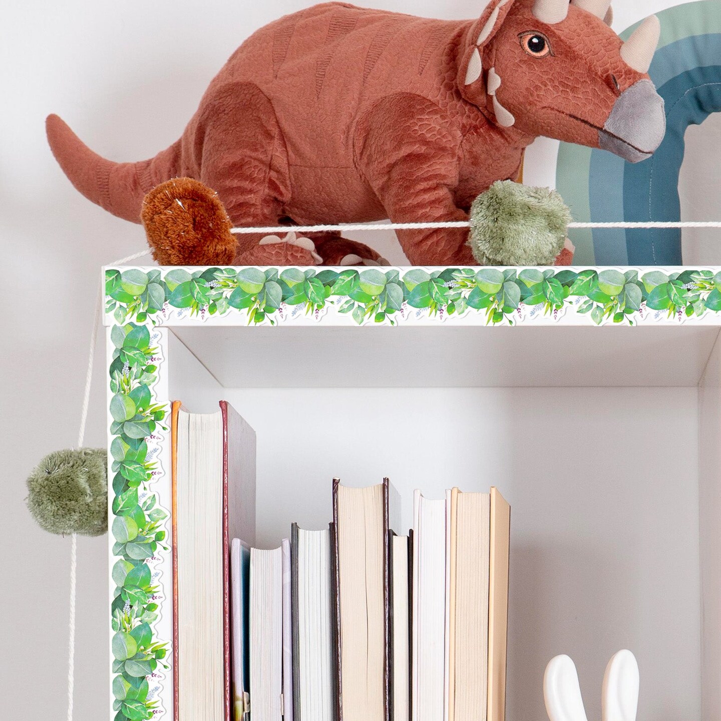 Wrapables 60 Feet Bulletin Board Borders, Adhesive Decorative Trim Stickers, Greenery