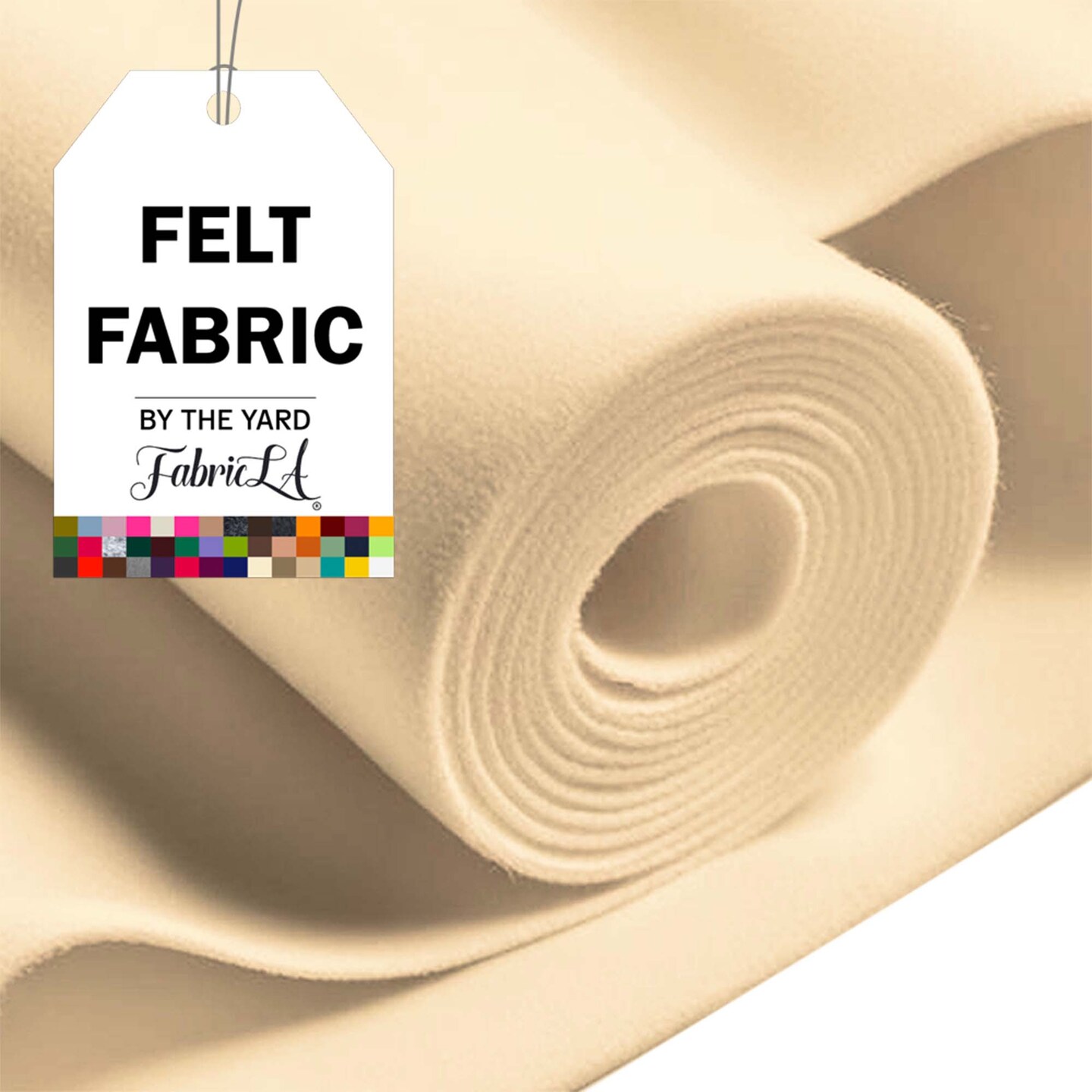 FabricLA Craft Felt Fabric - 36&#x22; X 36&#x22; Inch Wide &#x26; 1.6mm Thick 1 Square Yard Felt Fabric - Use This Soft Felt for Crafts - Sand 101