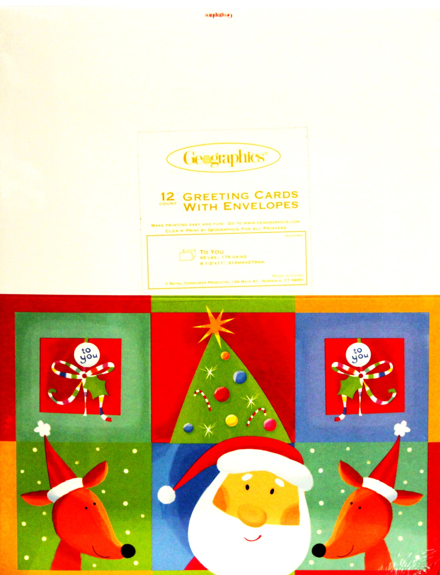 DIY Geographics Christmas Greeting Cards &#x26; Envelopes