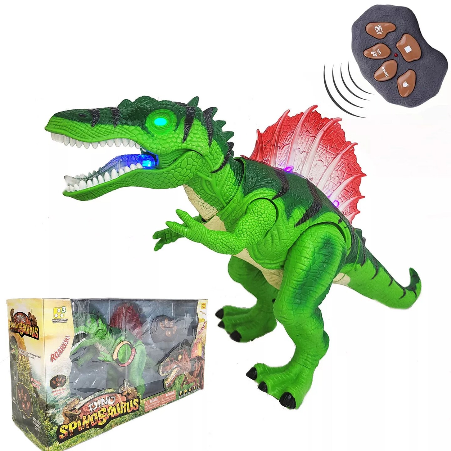 Kitcheniva Kids Robot Dinosaur Shaking Head Walking With Sound Lights RC Remote Control Toy