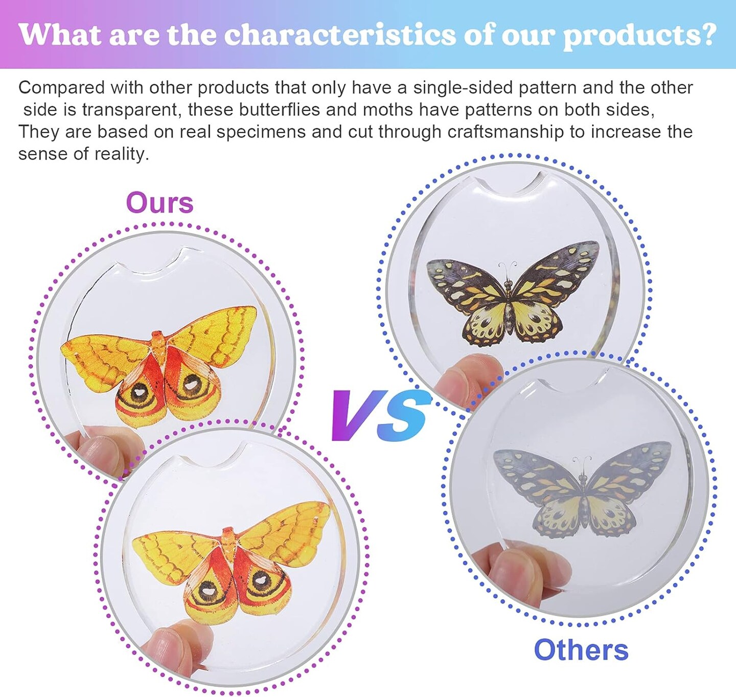 LET&#x27;S RESIN Realistic Paper Butterfly Moth,46 Pcs Double-Sided Faux Butterfly,Vintage Floral Decoration,Epoxy Resin Supplies/ Accessories for Resin Art,Crafts,Molds