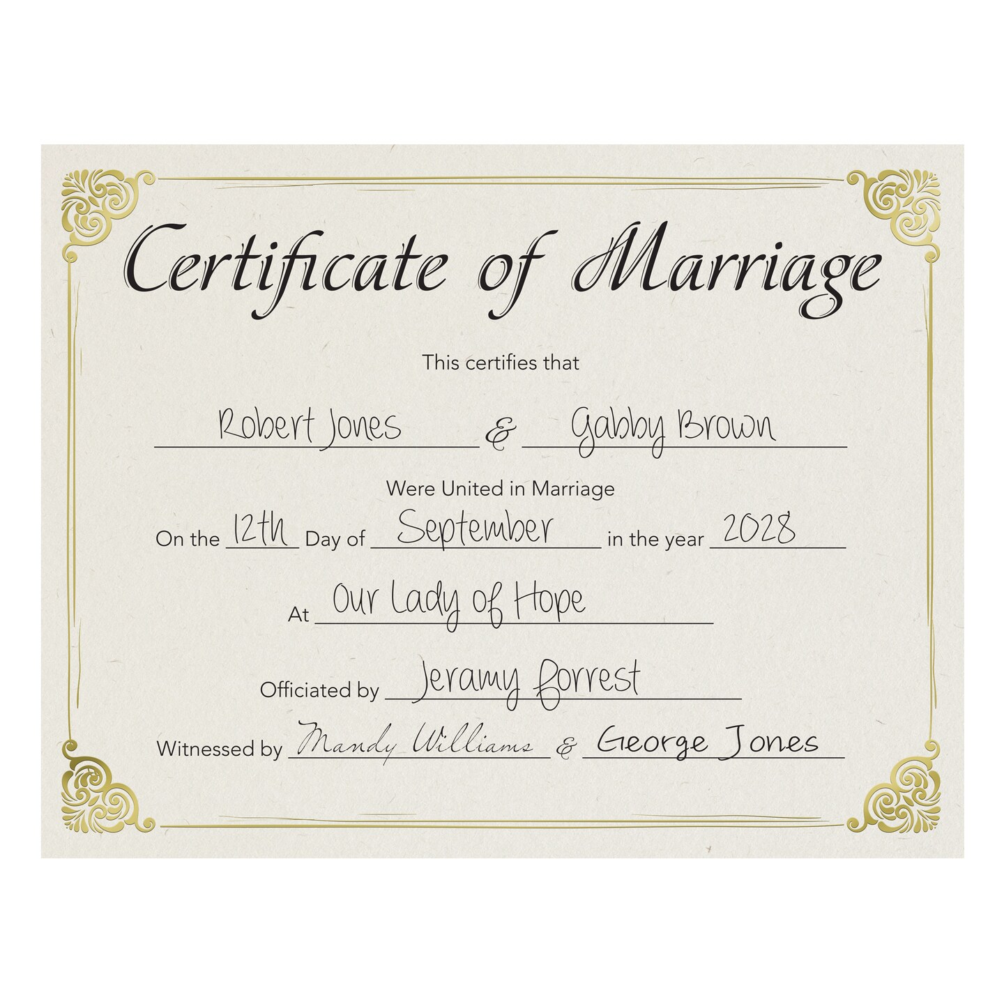 Great Papers! Marriage Certificate with Gold Foil, for Weddings, Ceremony, and Proposals 24 Pack