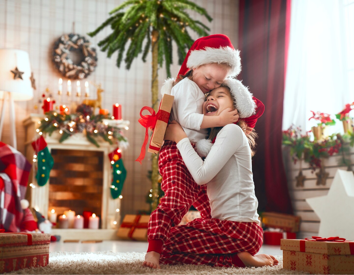 Tree Buddees 7 Foot Tall Prelit Palm Tree Christmas Tree with Sand Colored Skirt & 100 White LED Lights